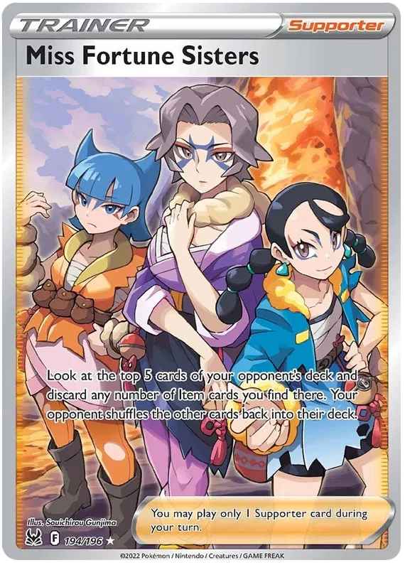 Miss Fortune Sisters - 194/196 - Full Art Ultra Rare - Lost Origin