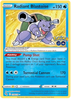 Radiant Blastoise - 018/078 - Radiant Rare - Pokemon Go