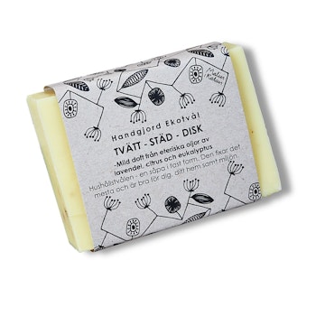 Ekologisk Hushållstvål TVÄTT-STÄD-DISK, mild doft, 160 g