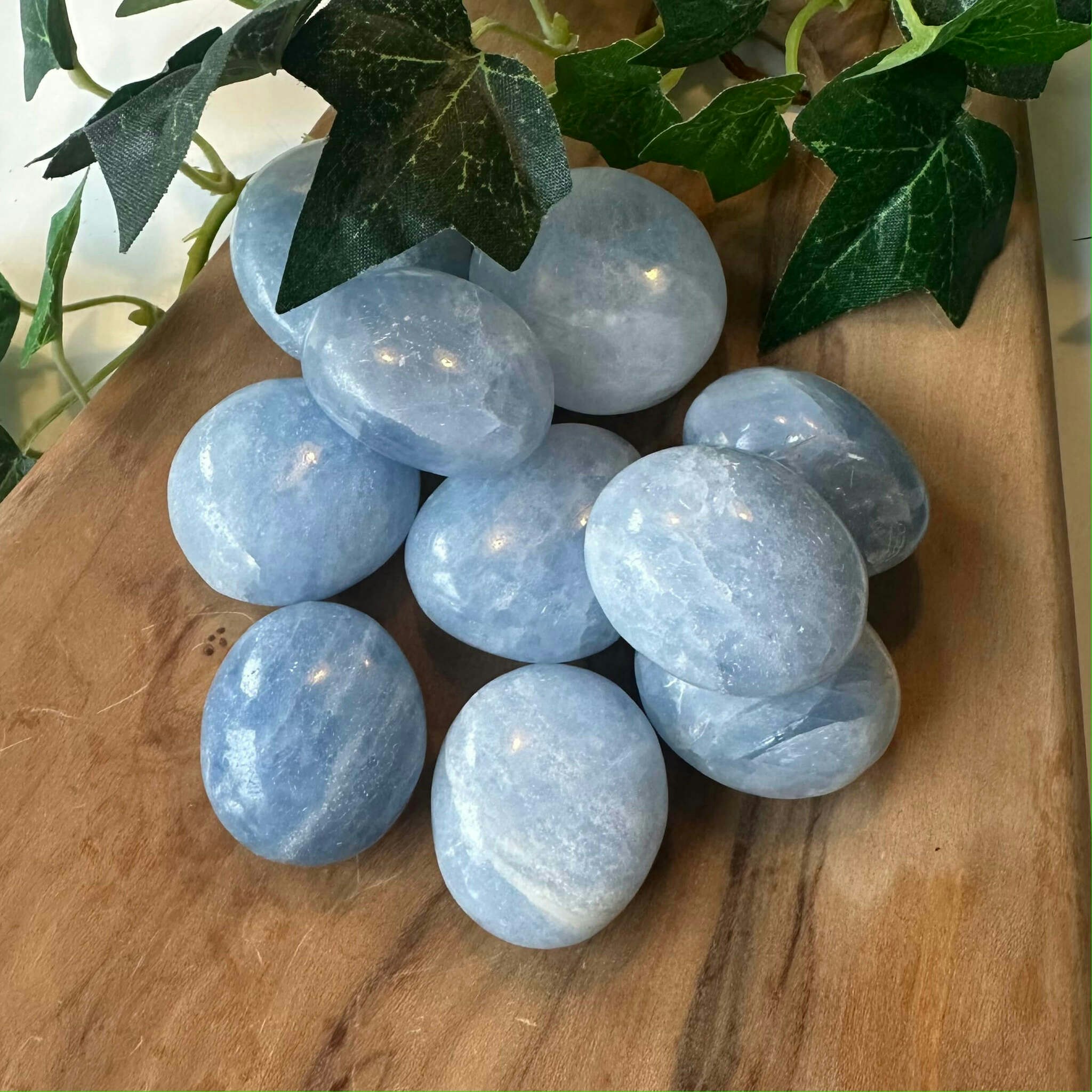 Blå Kalcit - Palmstone liten