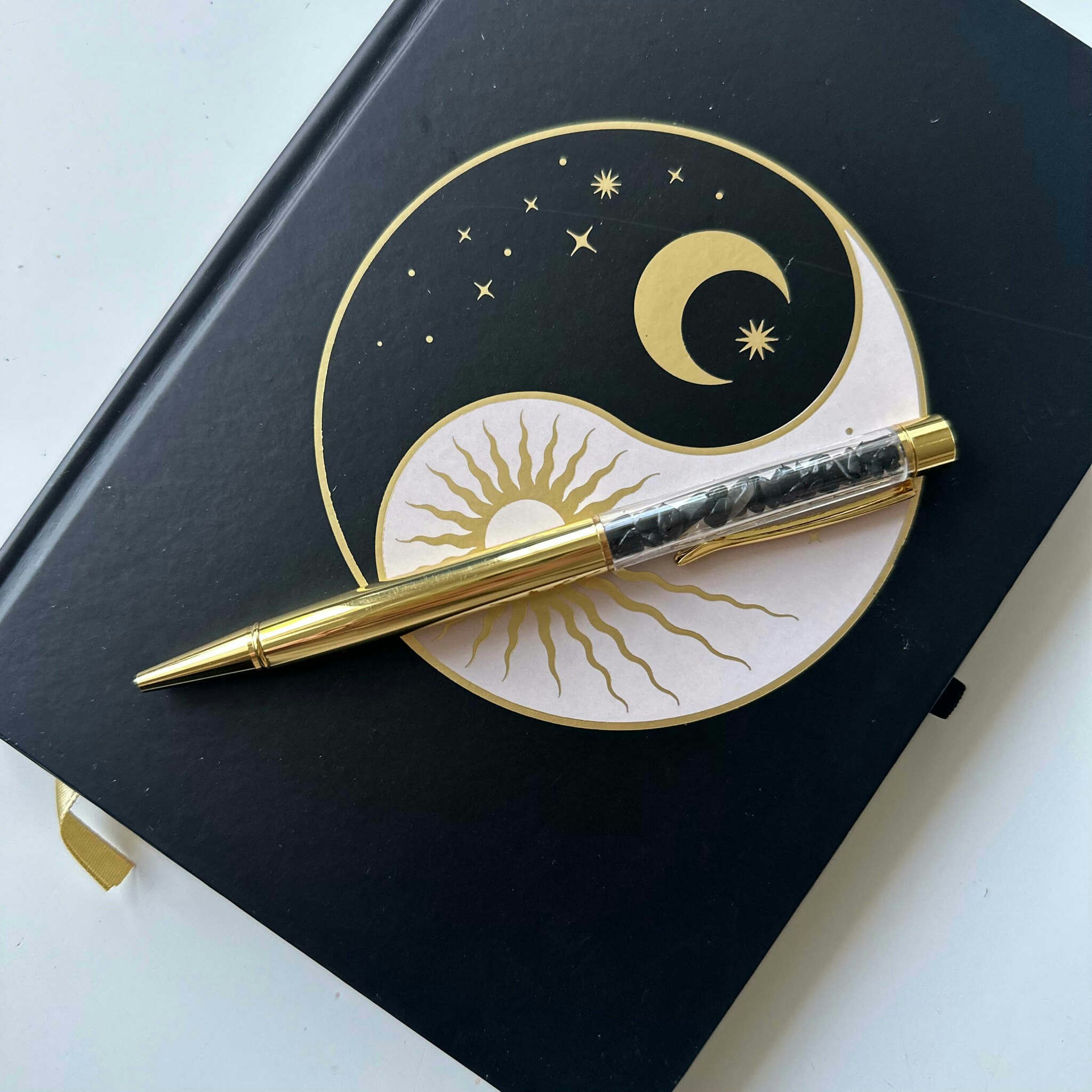 Anteckningsblock med Obsidianpenna - Yin och Yang