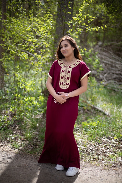Marockansk kaftan med brodyr