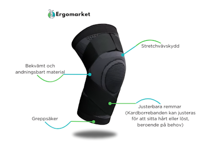 Justerbar knäskydd (kardborreband)