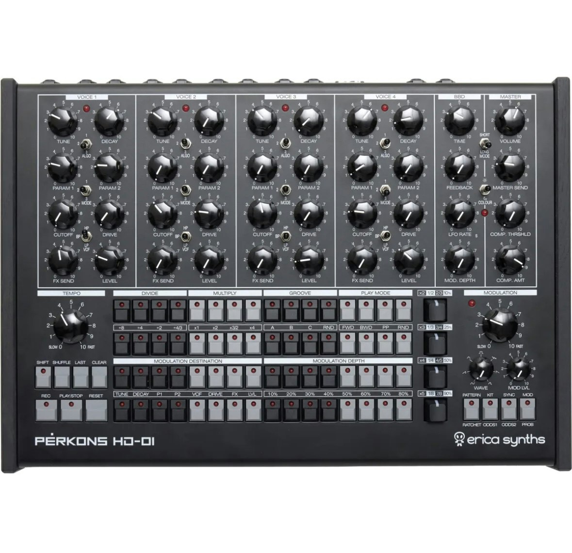 鍵盤楽器 Pladask Elektrisk / Dradd(Silver) Pladask Elektrisk STEREO DRADD - Eurorack Module on ModularGrid