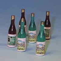 Flaskor med etikett, 6 st
