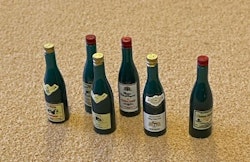 Flaskor med etikett, 6 st