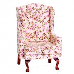 Chippendale wing chair, byggsats (blommigt tyg ingår)