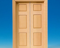 Spegeldörr/dubbeldörr omålad, ca 122 x 186 mm