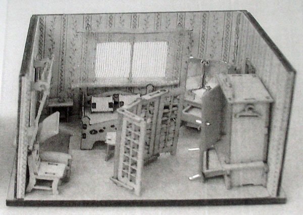 Möbler till sovrum skala 1:144, byggsats