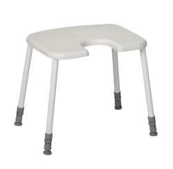 Modulär duschpall HYGIENE (1-1111) – hygienutskärning, 39–54 cm höjd, 150 kg