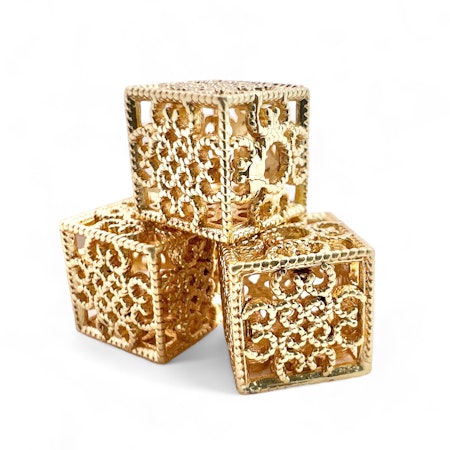 4stk Mellomperle Kube 8x8mm