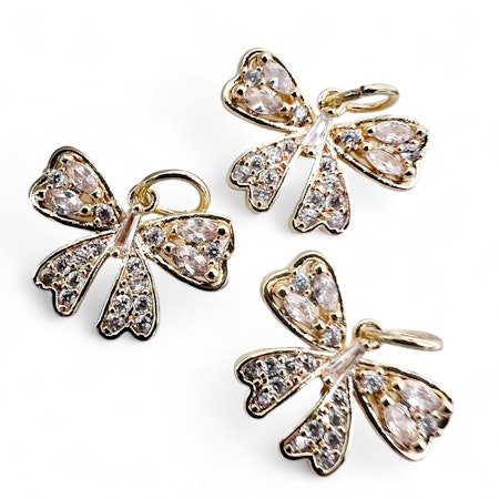 14K Gullforgylt sløyfe charm