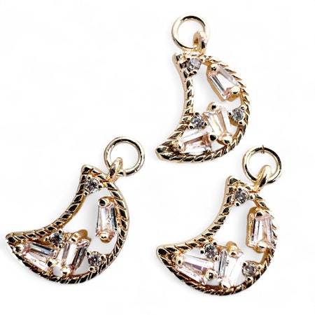 14K Gullforgylt måne charm