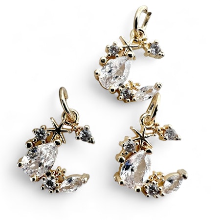 14K Gullforgylt måne charm