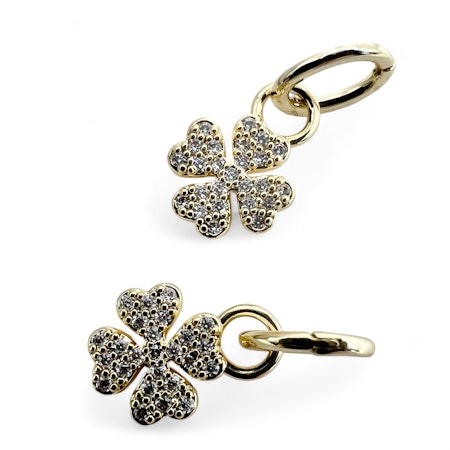 14K Gullforgylt kløver charm