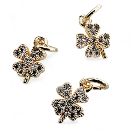 14K Gullforgylt kløver charm