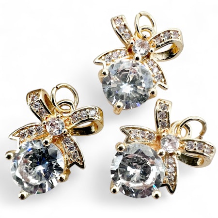 14K Gullforgylt sløyfe charm