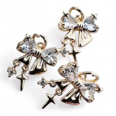 14K Gullforgylt sløyfe charm