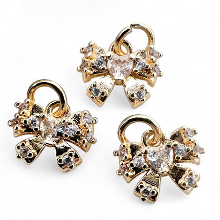 14K Gullforgylt sløyfe charm