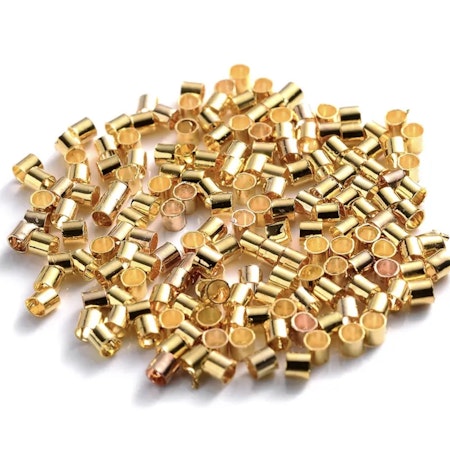 Krympe perler tube 1.5mm 2g (ca 200stk) gull