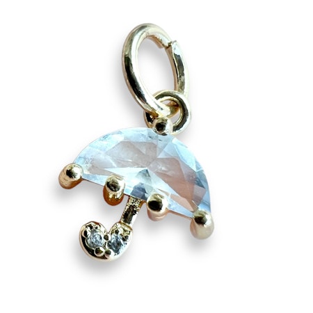 14K Gullforgylt paraply charm