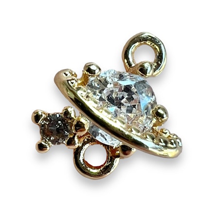 14K Gullforgylt planet charm