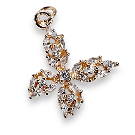 14K Gullforgylt sommerfugl charm