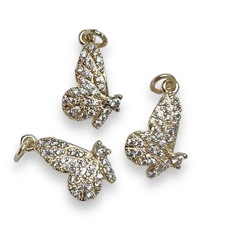 14K Gullforgylt sommerfugl charm