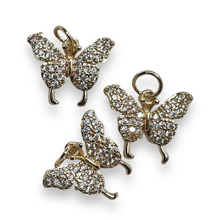14K Gullforgylt sommerfugl charm