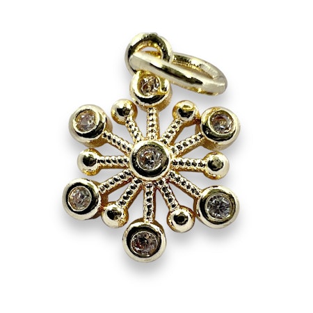 14K Gullforgylt snøkrystall charm