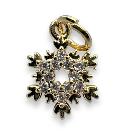 14K Gullforgylt snøkrystall charm
