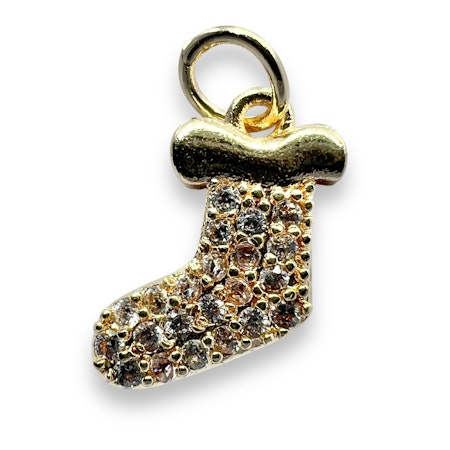 14K Gullforgylt julestrømpe charm