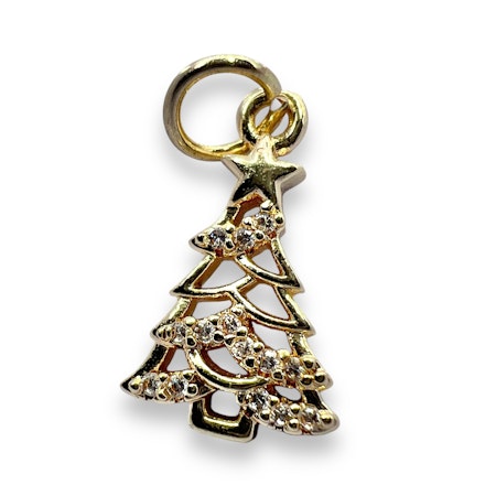 14K Gullforgylt juletre charm