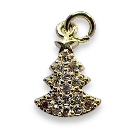 14K Gullforgylt juletre charm