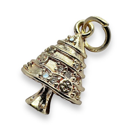 14K Gullforgylt juletre charm