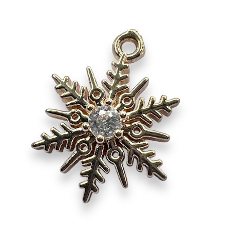 14K Gullforgylt snøkrystall charm