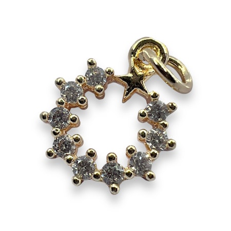14K Gullforgylt krans charm