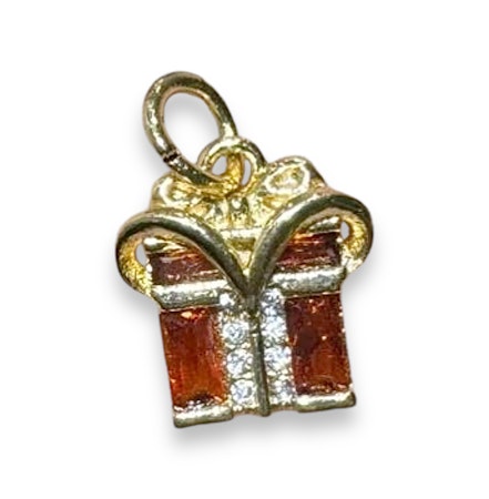 14K Gullforgylt julegave charm