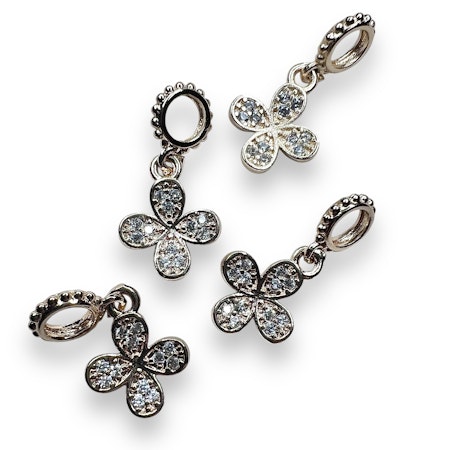 14K Gullforgylt kløver charm