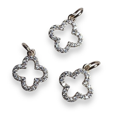 14K Gullforgylt kløver charm