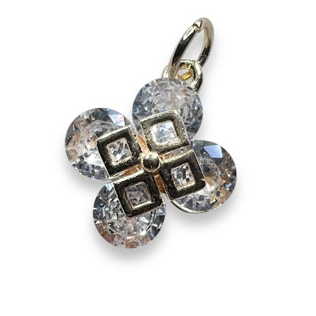 14K Gullforgylt kløver charm