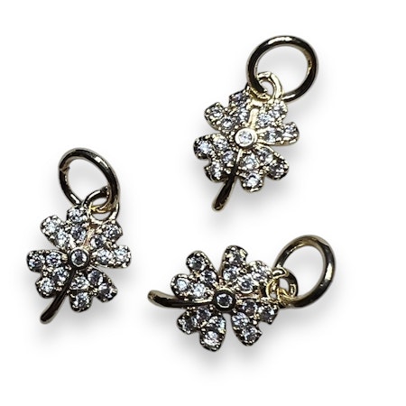 14K Gullforgylt kløver charm