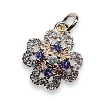 14K Gullforgylt kløver charm