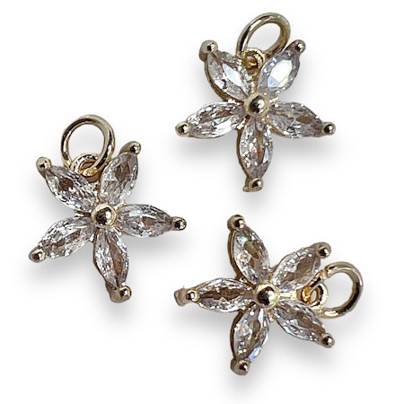 14K Gullforgylt blomster charm