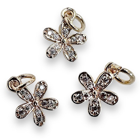 14K Gullforgylt blomster charm