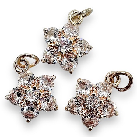 14K Gullforgylt blomster charm