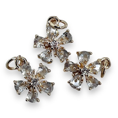 14K Gullforgylt blomster charm