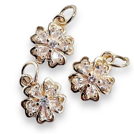14K Gullforgylt blomster charm