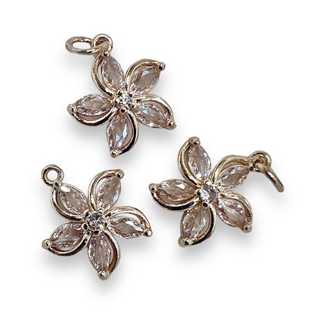 14K Gullforgylt blomster charm