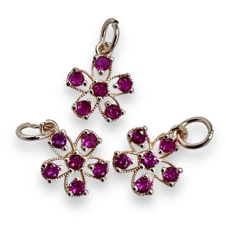 14K Gullforgylt blomster charm
